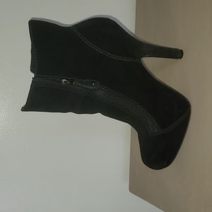 L.A.M.B black suede booties size 9 1/2